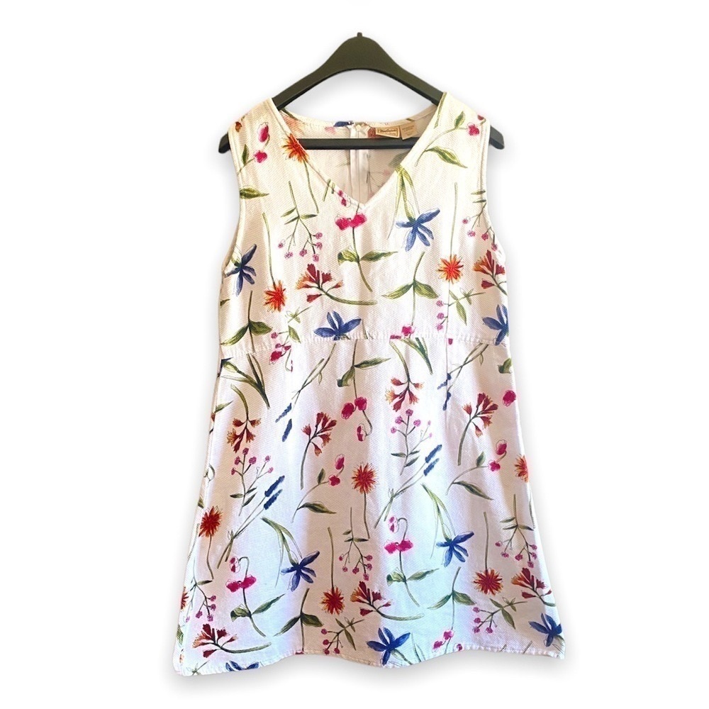 Charming Floral Kids Dress - White with Multicolor Design